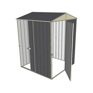 Build-a-Shed 1.5 x 1.5 x 2.3m Single Hinged Door Gable Shed with Single Sliding Side Door - Grey