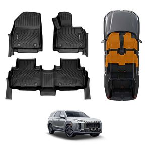 3d Floor Mats For Hyundai Palisade 2020-2025 Heavy Duty All Weather Car Carpet Liner Set Accessories