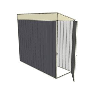 Build-a-Shed 0.8 x 2.3 x 2m Skillion Single Hinged End Door Shed - Grey