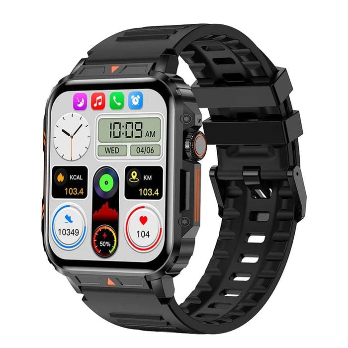 Military Smart Watch Fitness Health Monitor Bluetooth (black)