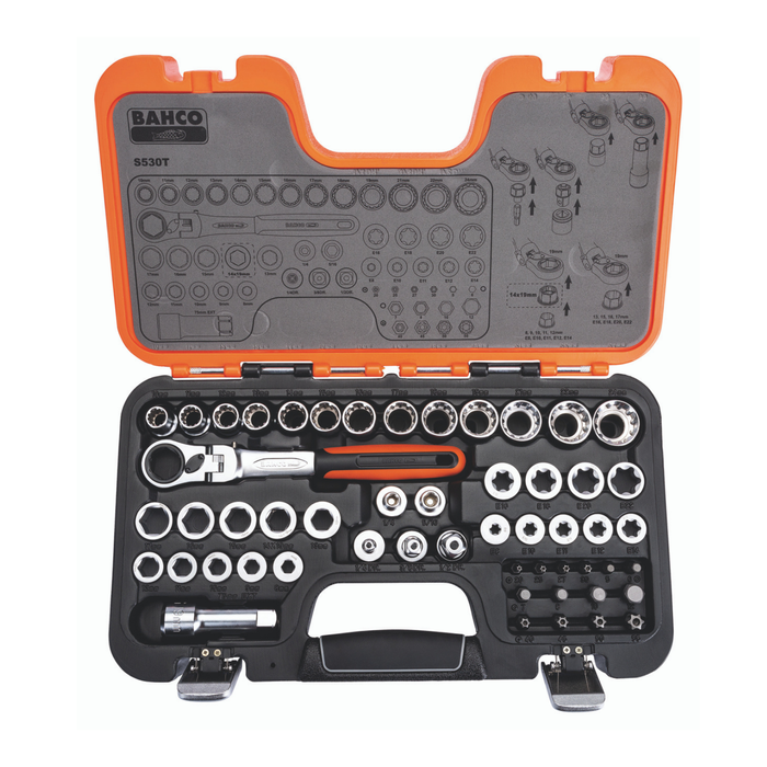 Bahco 53 Piece Pass-Through Socket Set