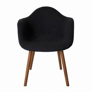 SK Designer Living | Replica Eames DAW Hal Inspired Chair | Fabric & Walnut - Charcoal