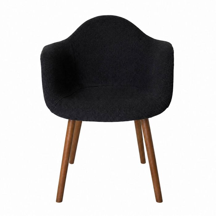 SK Designer Living | Replica Eames DAW Hal Inspired Chair | Fabric & Walnut - Charcoal