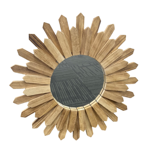 Best World 46cm Self Paint Paulownia Round Spike Mirror