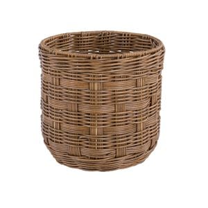 Astin Sinclair 230 x 220mm Natural Poly Rattan Checked Basket Planter Small