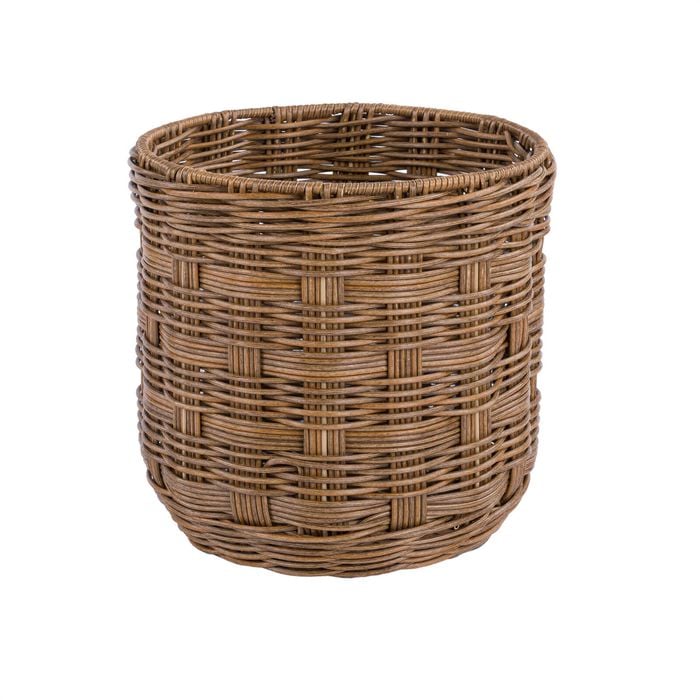 Astin Sinclair 230 x 220mm Natural Poly Rattan Checked Basket Planter Small