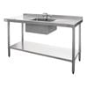 Vogue Single Bowl Sink Double Drainer - 1500mm X 700mm 90mm Drain - Commercial Stainless Steel Sinks (hc918)