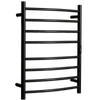 Hotwire 80W 700 x 530mm Gun Metal 8 Bar Curved Round Heated Towel Rail with Timer
