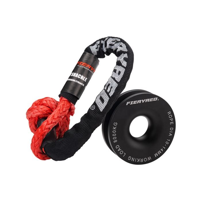 Fieryred 15t Soft Shackle + 8t Recovery Snatch Ring Recovery Kit