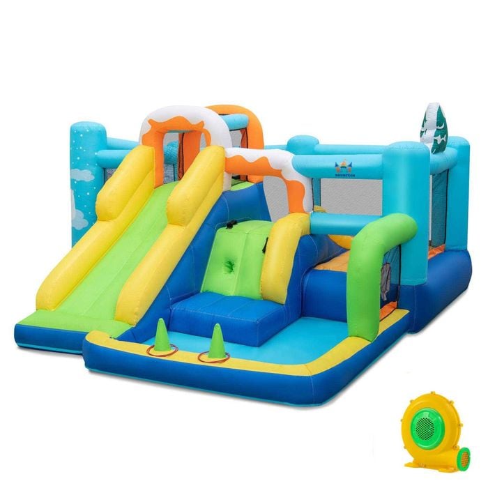 Costway 7-in-1 Inflatable Bounce Castle With Blower Blue