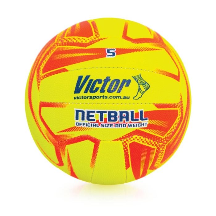 Victor Sports Pro Netball Size 5 Synthetic Rubber Yellow/Orange