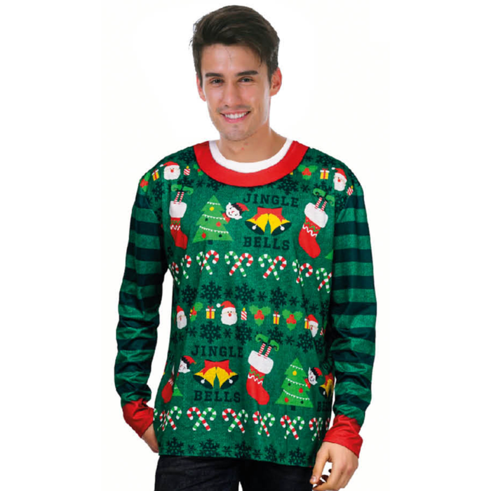 Adult Green Christmas Sweater Top One Size