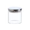 Argon Tableware Glass Storage Jar - Silver Lid - 550ml - Modern Round Scandi Organisation Container Glass Jar