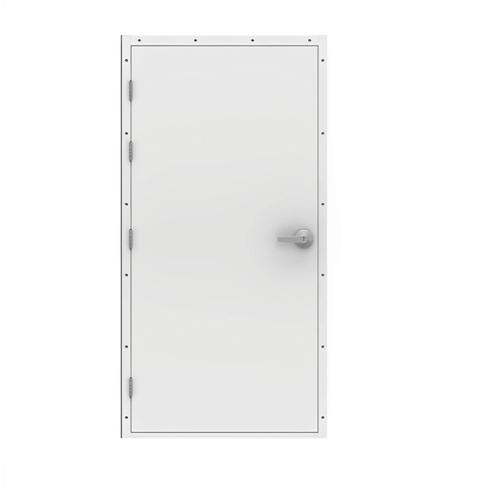 Lathams 2040 x 820 x 45mm Surfmist White Steel LHO Shed Door And Frame