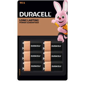 Duracell Coppertop Alkaline 9V Battery - Pack of 6