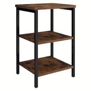 Lifebay 3-tiers Bedside Table - Wood Storage Rack