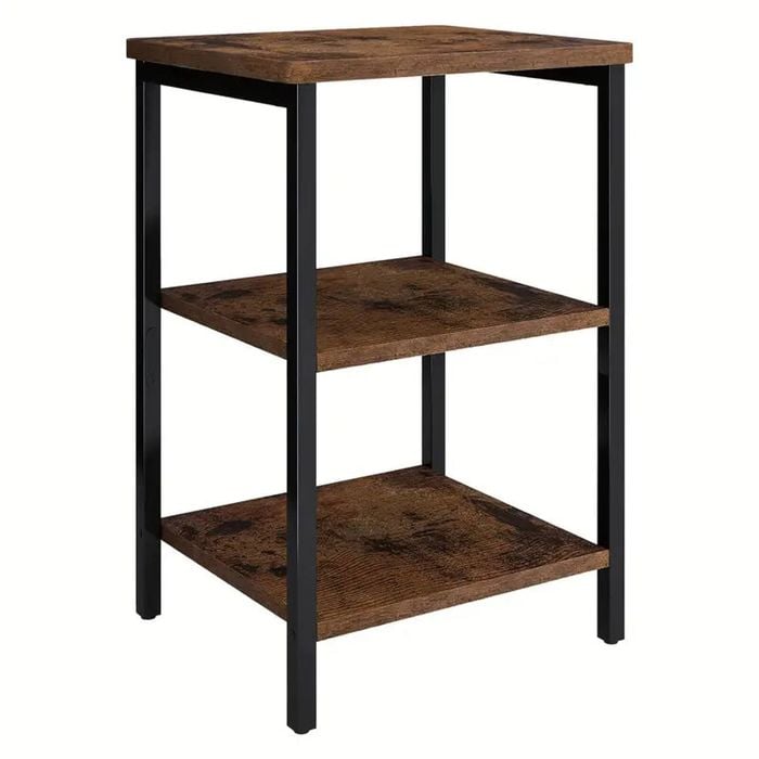 Lifebay 3-tiers Bedside Table - Wood Storage Rack