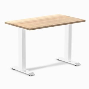 Desky Fixed Height Mini White Ash Hardwood Desk 1000 x 600mm White Frame