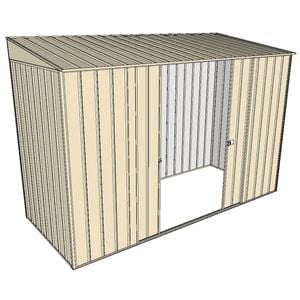 Build-A-Shed 1.2 x 3.0 x 2.0m Skillion Double Sliding Side Door Shed - Cream