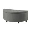 Artiss Storage Ottoman Bench Linen Fabric Tufted Half Round Footstool Grey