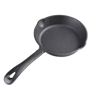 Gourmet Kitchen 17cm Cast Iron Frypan W/ Vegetable Oil Coating Skillet Black