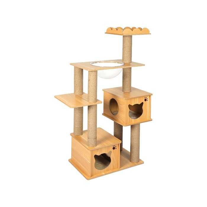 Pawz Wooden Cat Tree Scratching Post with Condo 138CM
