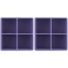2x 2PK Dexas 9.5cm Silicone Ice Tray Mould XL Cube - Purple