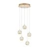 Telbix Segovia Modern Pendant Hanging Lamp Light Glass Stainless Steel Zinc Alloy Metal Gold Clear Gloss