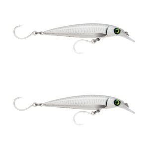 2x Rapala 14cm Saltwater X Rap Long Cast Sink Minnow Fishing Lures - Ghost