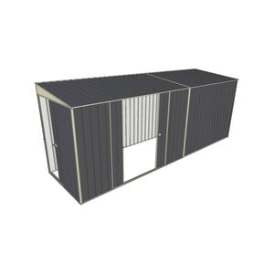 Build-a-Shed 1.5 x 5.2 x 2m Double Sliding Side Door Skillion Shed - Grey
