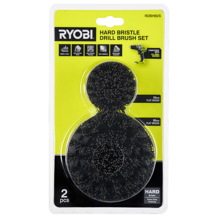 Ryobi 2 Piece Hard Bristle Drill Brush Set