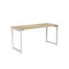 Olg Anvil Single White Frame White Top Scallop Office Desk L1500mm X W750mm