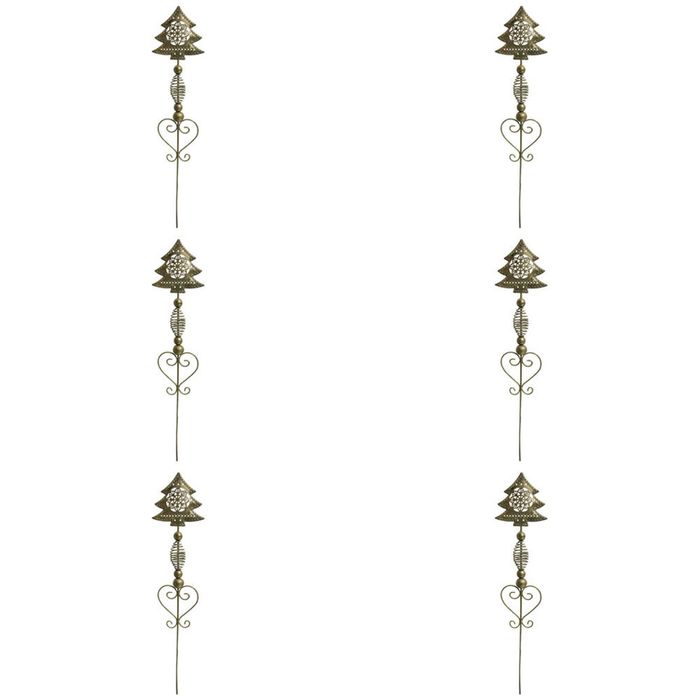 6x LVD Metal Pot Spike Xmas Tree Home/Garden Christmas Decoration 56cm Gold