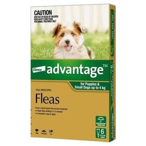 Advantage Flea Treatment For Dogs 0-4kg Green 6 Pack