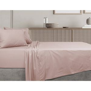 Algodon King Bed Fitted Sheet Set 300TC Cotton Blush