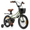 Costway 40 Cm Kids Bike Push Pedal Bicycle W/training Wheels Green