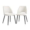 Oikiture 2x Dining Chair Accent Chairs Linen Fabric Biege