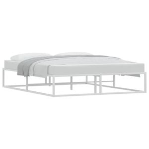 vidaXL Bed Frame without Mattress White 153x203 cm Queen Metal