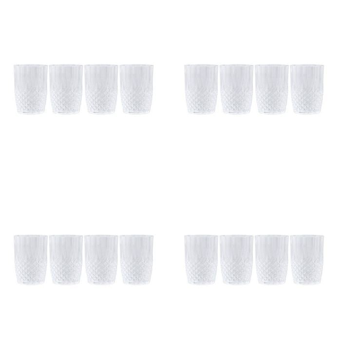 16pc Lemon & Lime Crystal Deco Plastic Reusable Tumbler 400ml