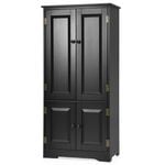 Costway Storage Cabinet Kitchen Buffet Cupboard Living Room Black