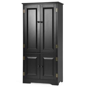 Costway Storage Cabinet Kitchen Buffet Cupboard Living Room Black
