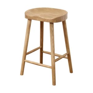 1825 Interiors Cuba Stool Solid Elm Wood Contoured Saddle Seat Natural