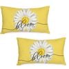 Catzon 2 Pcs Summer Lumbar Pillow Covers Linen Pillowcase for Home Decor-Set 50
