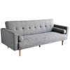 Sarantino 3 Seater Linen Sofa Bed Couch with Pillows - Light Grey