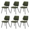 Oikiture 6x Dining Chair Vintage Retro Polyester Kitchen Padded Lounge Green