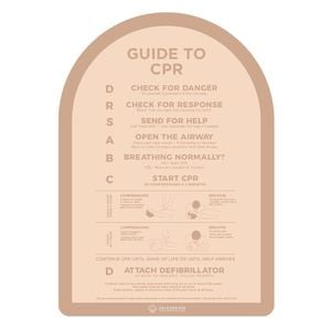 Stylish Pool CPR Sign Beige & Cream Halo