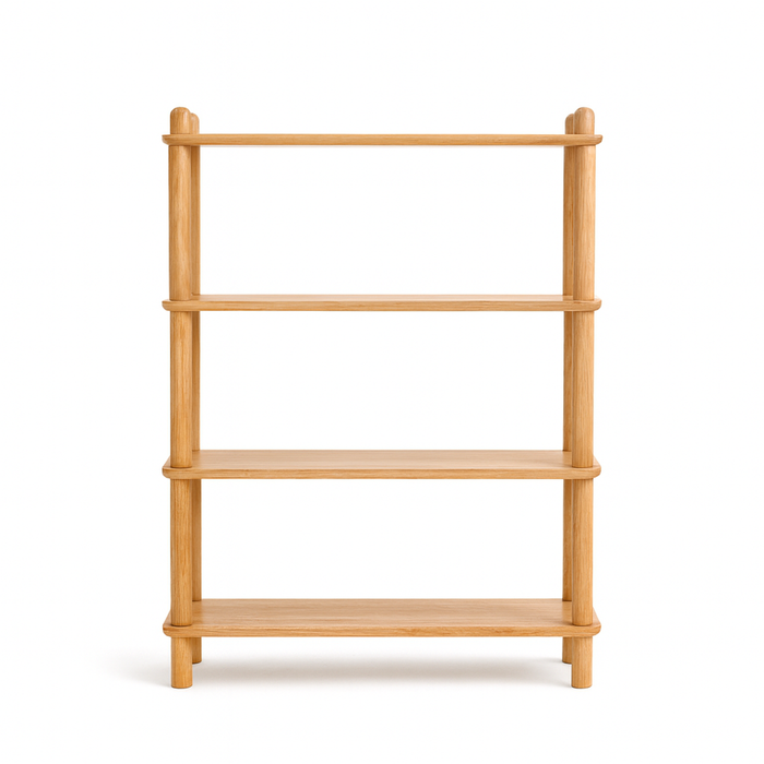 Miuz 4-tier Solid Oak Display Stand Natural Wooden Storage Rack Shelf ...