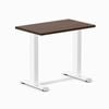 Desky Fixed Height Mini Dark Walnut Rubberwood Desk 800 X 500mm White Frame