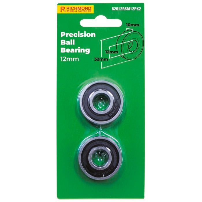 Richmond 32 x 12 x 10mm Rubber Sealed Precision Bearing - 2 Pack