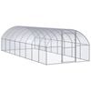 vidaXL Outdoor Chicken Coop Hen House Pet Cage Chicken Run Galvanised Steel